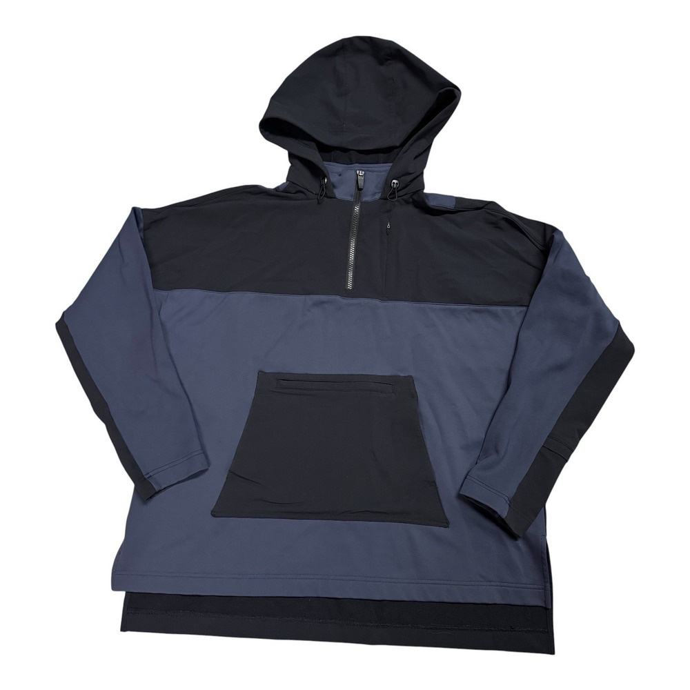 Title Nine Jacket Womens‎ Large 1/4 Zip Pullover Blue Black Anorak Hooded